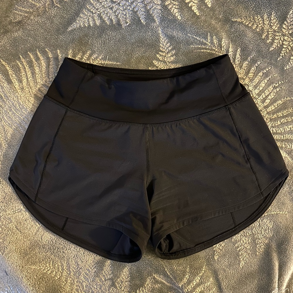 lululemon black speed up shorts 4”